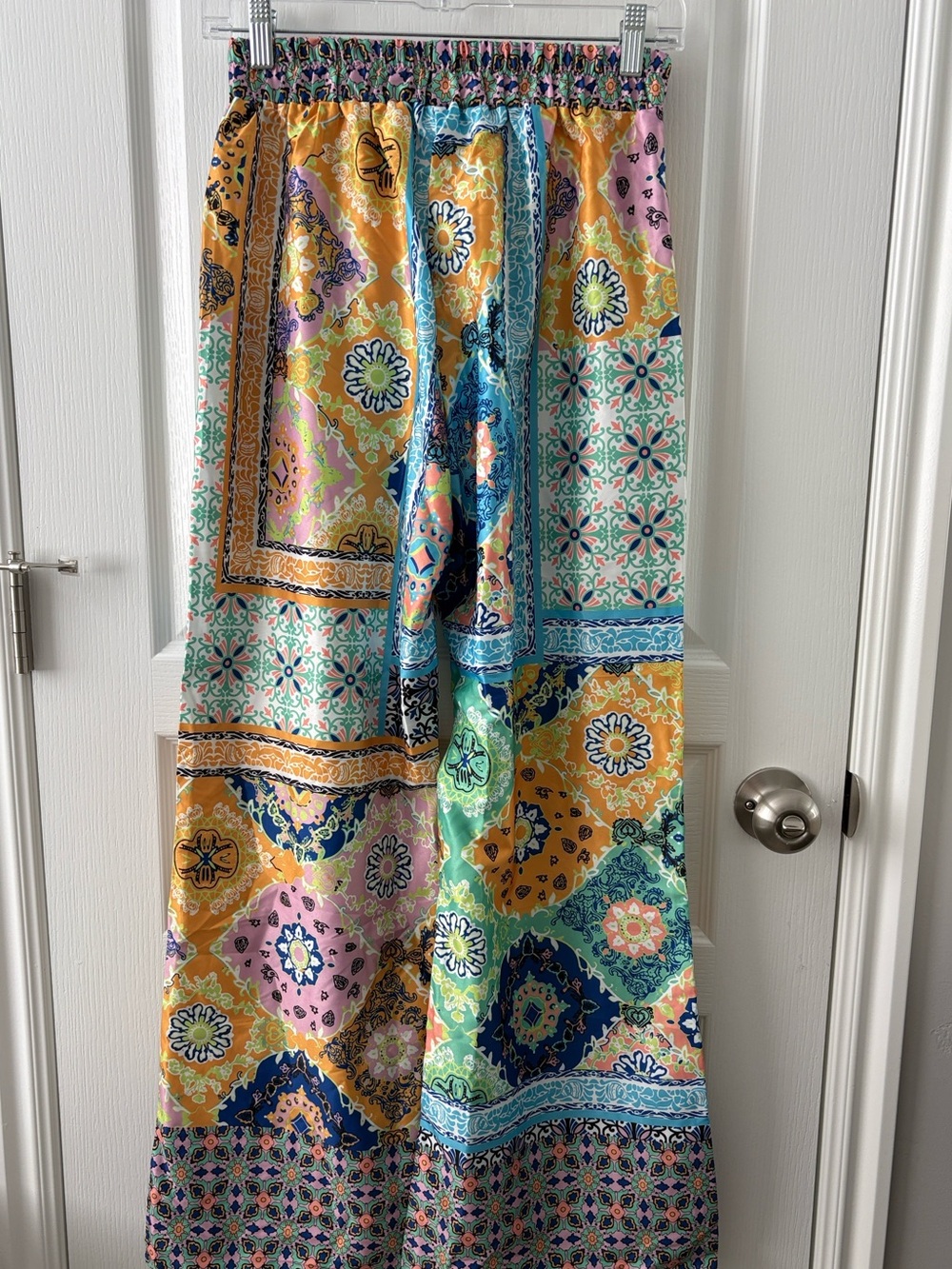 Vibrant Patchwork Print Boho Pant - Multicolor